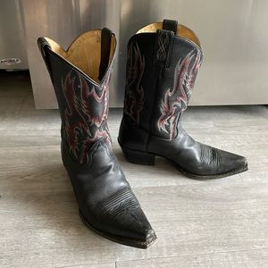 Sonora black and red cowboy boots size 9